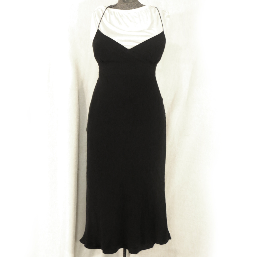 J Crew Black Spaghetti Strap Silk Cocktail Dress
